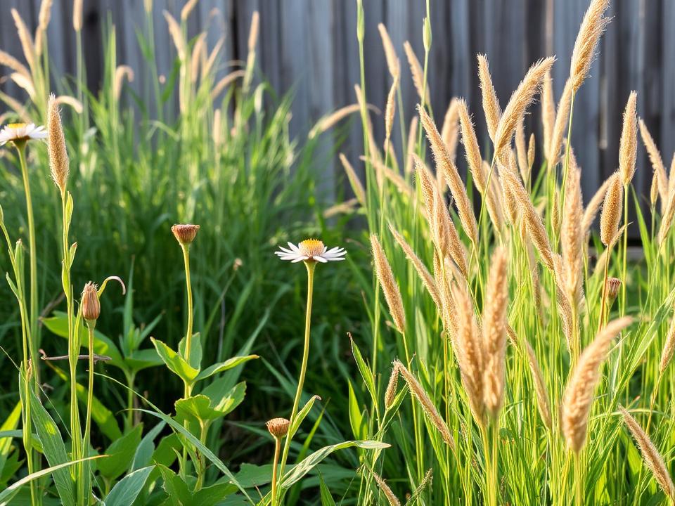 A certified native garden bed in bloom outside a school building